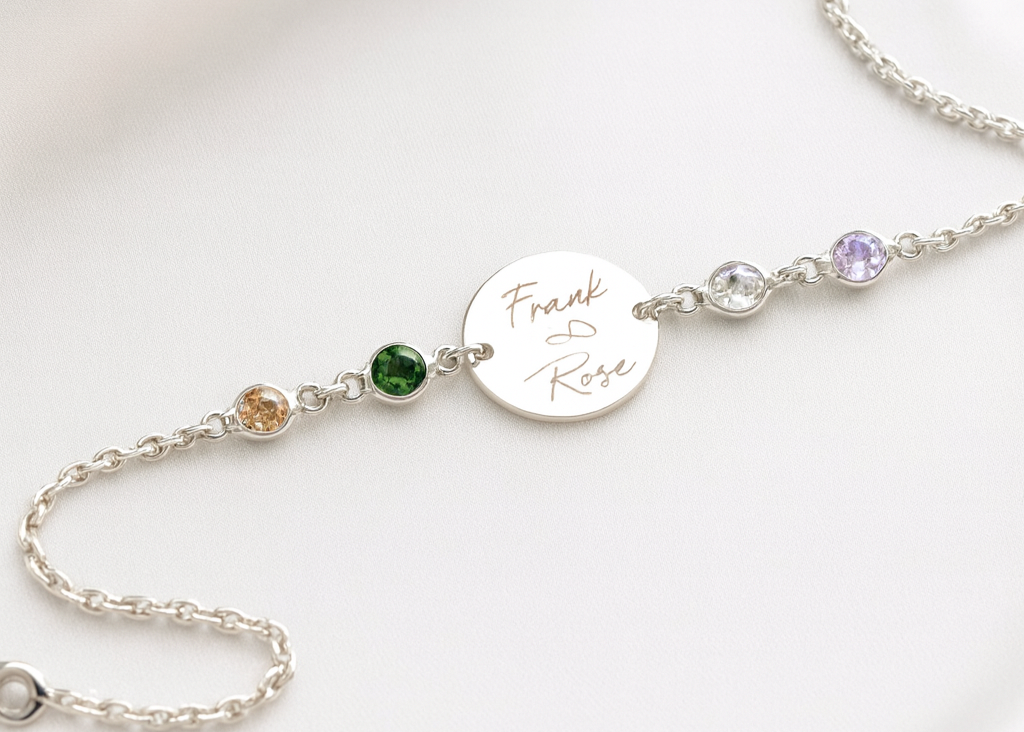 Engraved Birthstone Bracelet 