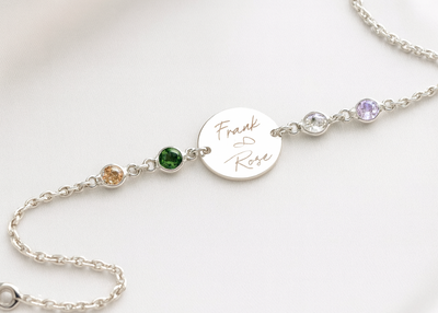 Engraved Birthstone Bracelet 
