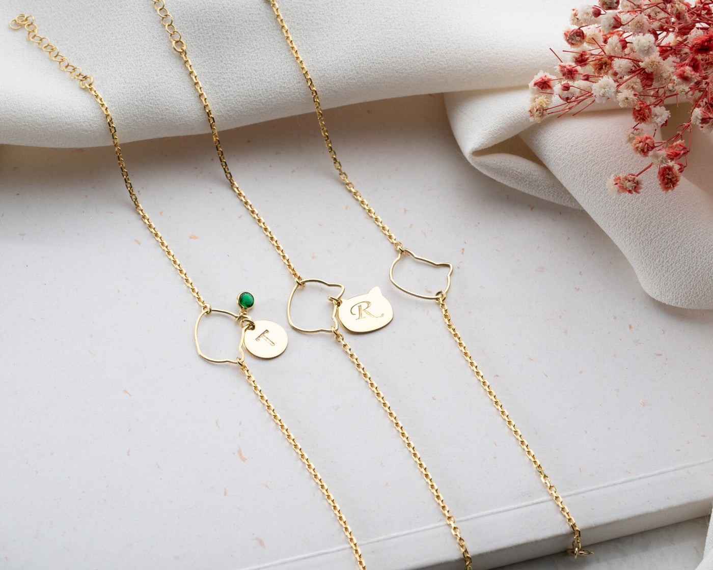 Cat Birthstone Bracelet 