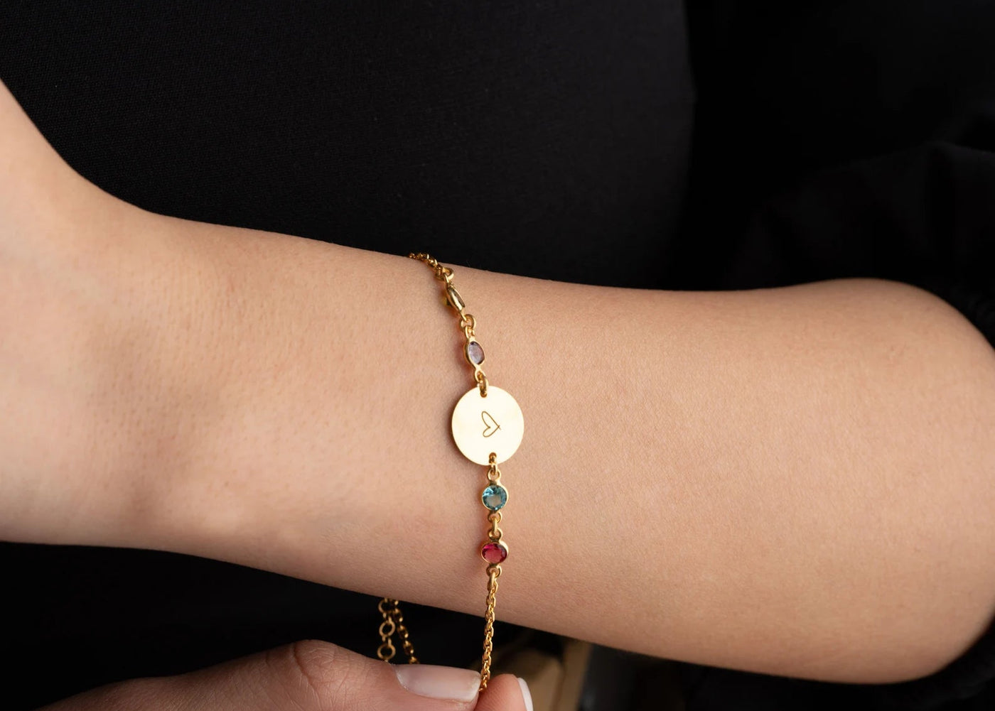 Engraved Birthstone Bracelet 