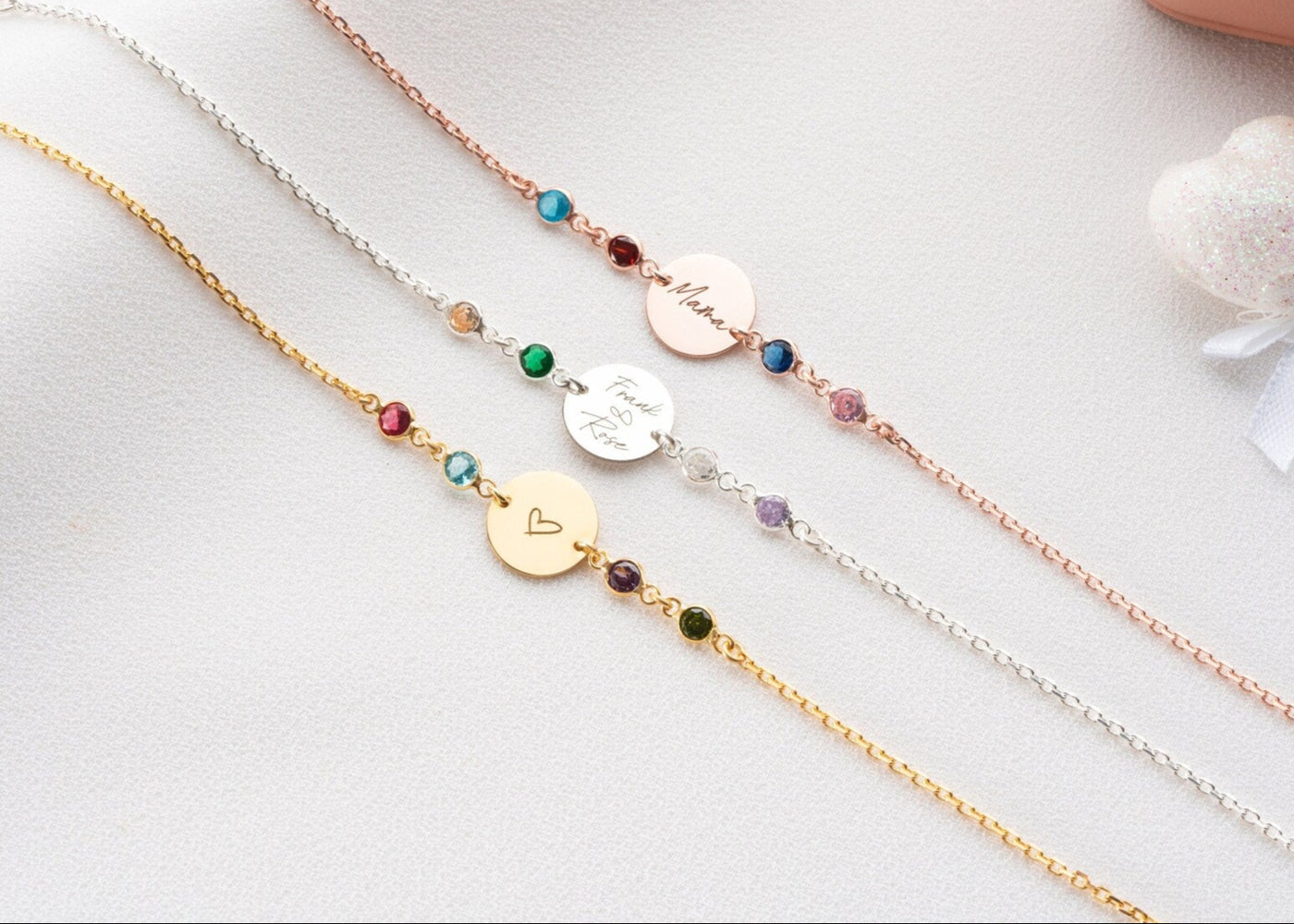 Engraved Birthstone Bracelet 