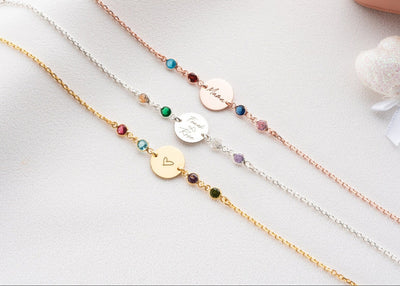 Engraved Birthstone Bracelet 
