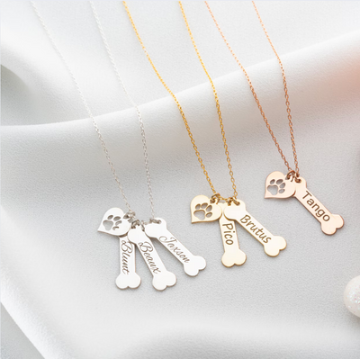 Köpek İsimli Kemik Charm Kolye